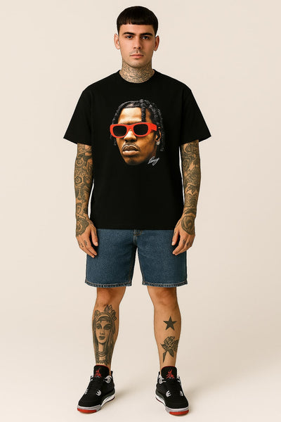 Lil Baby Graphic T-Shirt with Red Sunglasses