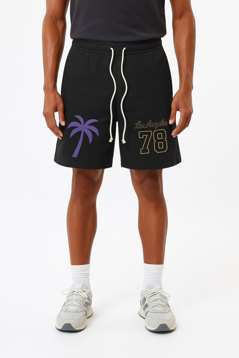 Los Angeles 78 Palm Tree Black Sweatshorts