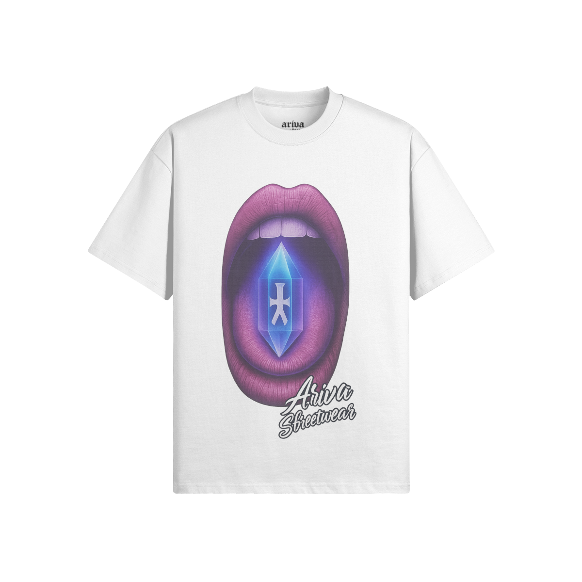 Loud Mouth Crystal Drop Graphic Tee - Off White / XS