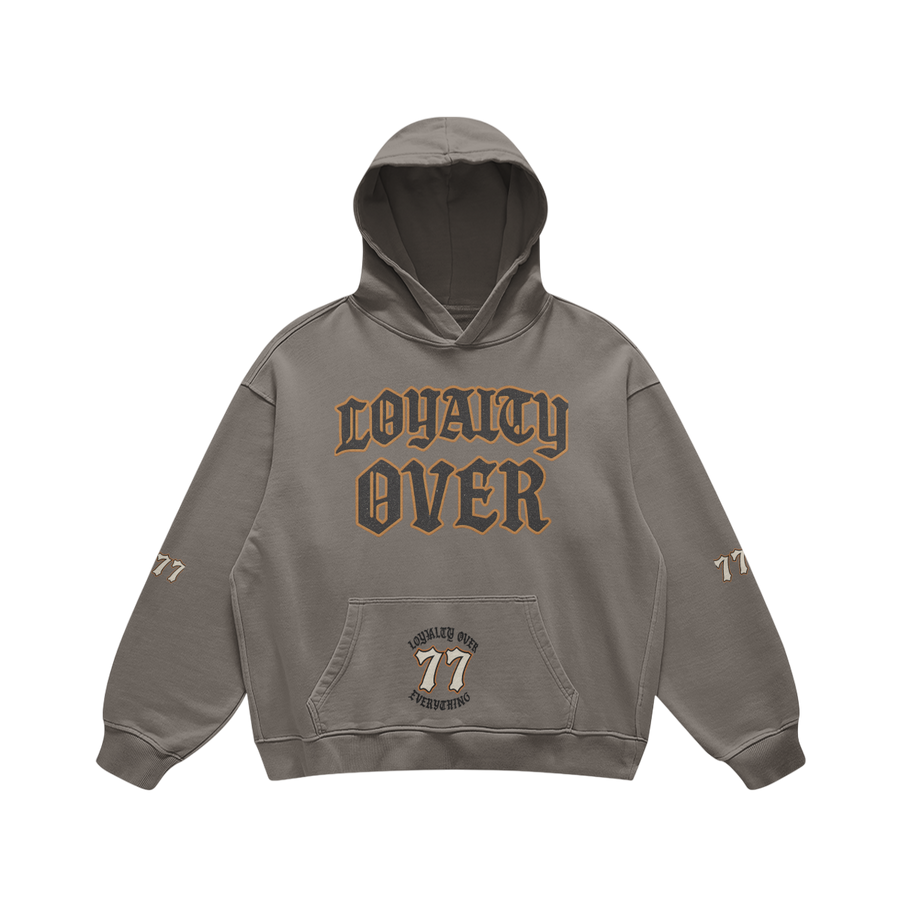 LOYALTY OVER Pullover Hoodies Oversized - Friar Gray