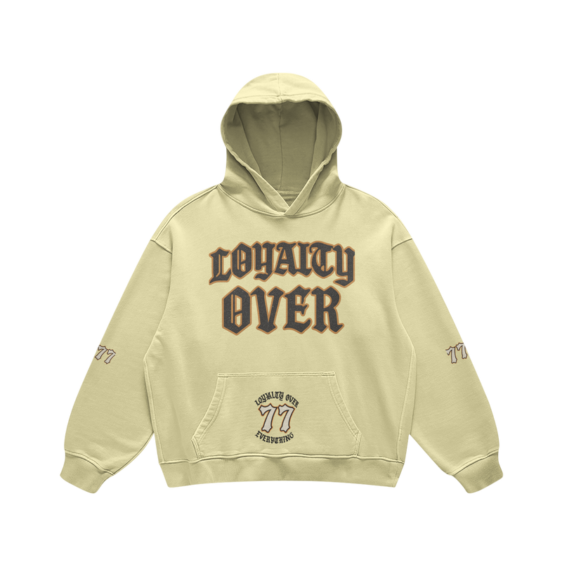 LOYALTY OVER Pullover Hoodies Oversized - Spring Beige