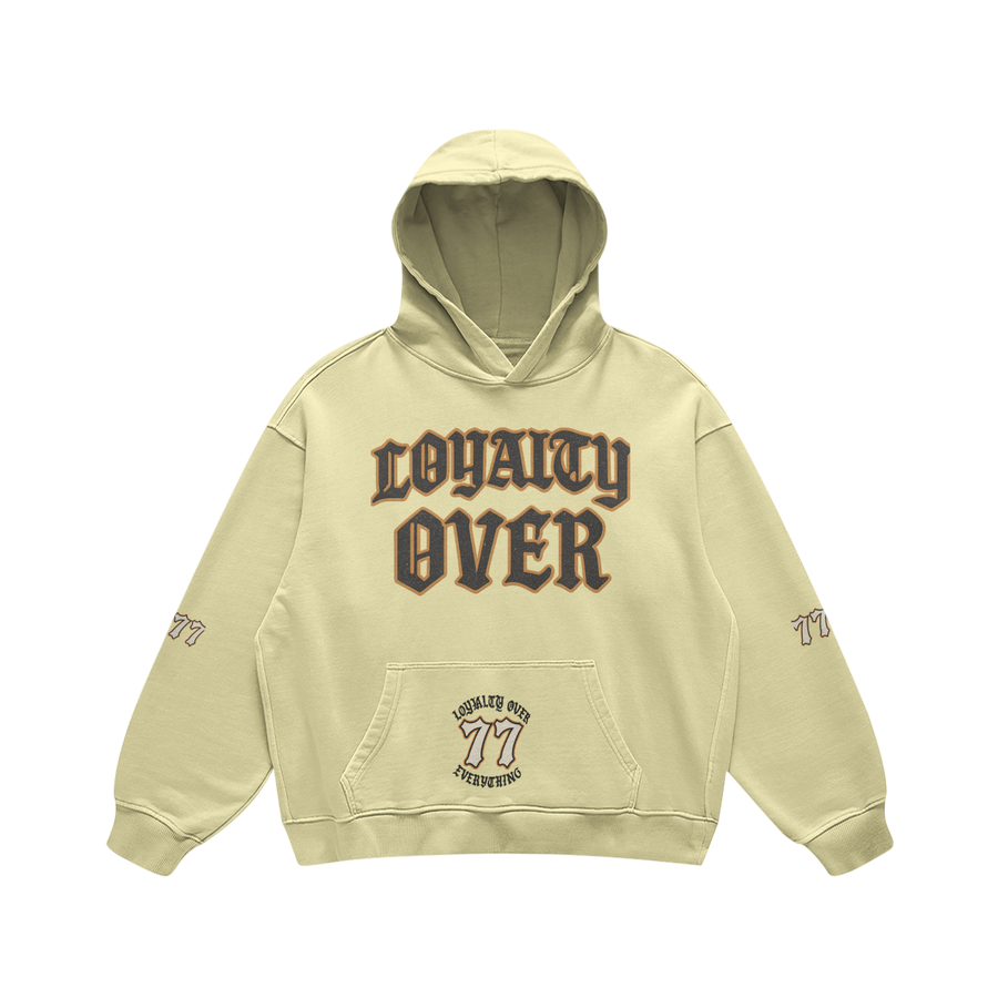 LOYALTY OVER Pullover Hoodies Oversized - Spring Beige