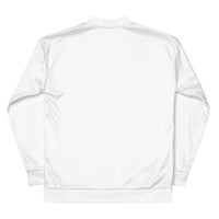 Luxury White and Gold Bomber Jacket made of brushed fleece for stylish streetwear