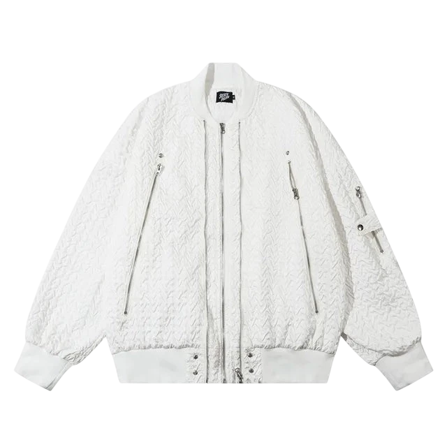 MA1 Quilted White Bomber Jacket