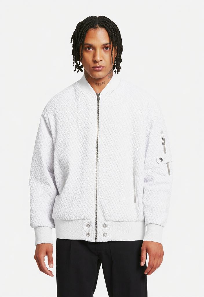 MA1 Quilted White Bomber Jacket