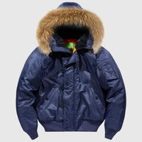 Men’s Bomber Jacket with Fur Hood - Men’s Bomber Jacket
