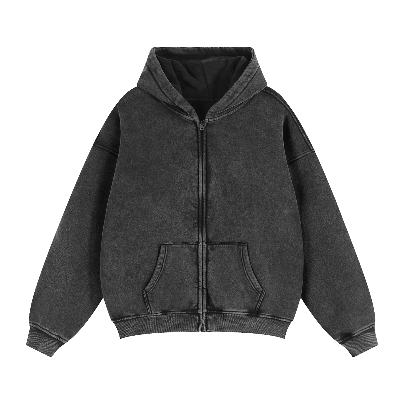 Charcoal gray zip-up hoodie from Men’s Casual Streetwear collection