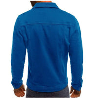 Blue denim jacket featuring a stylish design in Men’s Classic Denim Jacket collection