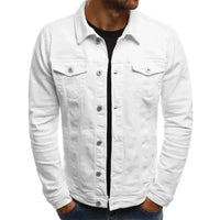 White denim jacket from Men’s Classic Denim Jacket collection for timeless style