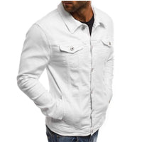 Men’s Classic Denim Jacket in white, perfect for casual and stylish outfits