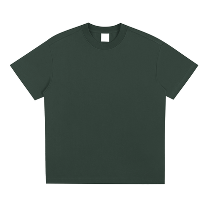 Dark green t-shirt for men, featuring a relaxed cotton design in green relaxed style