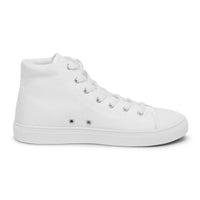 White Crown Emblem High-Top Sneakers with crown motif for stylish casual wear