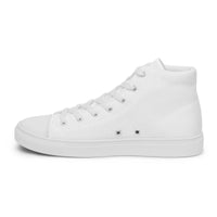 White high-top sneakers with crown motif, perfect for casual wear and limited edition style