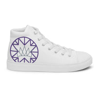 White Crown Emblem High-Top Sneakers with logo, perfect for casual wear and limited edition style