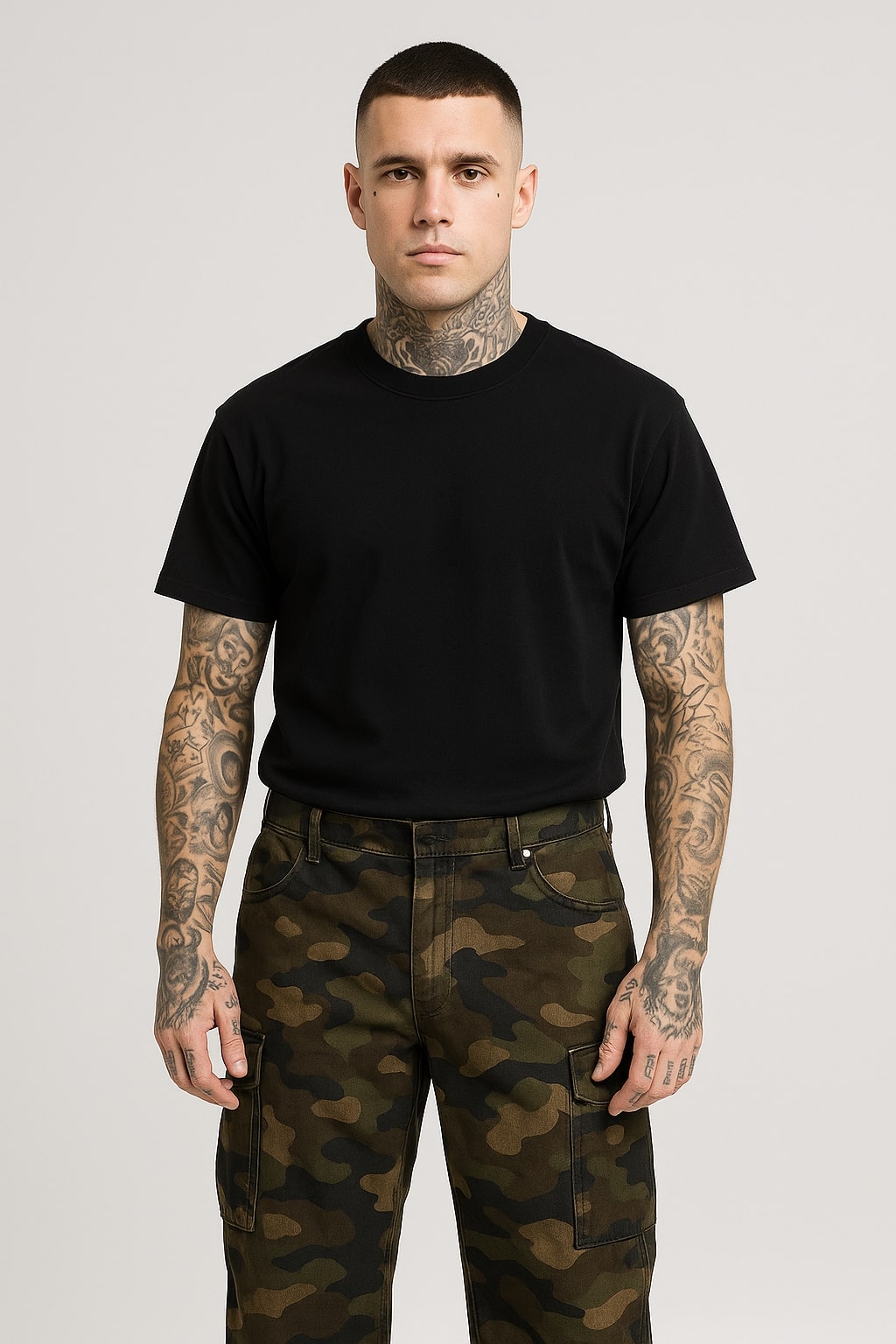 mens streetwear camo cargo jogger pants