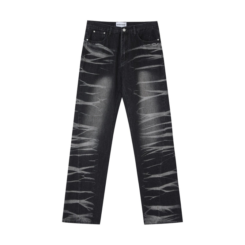 Men's Streetwear Ripped Wash Denim Jeans