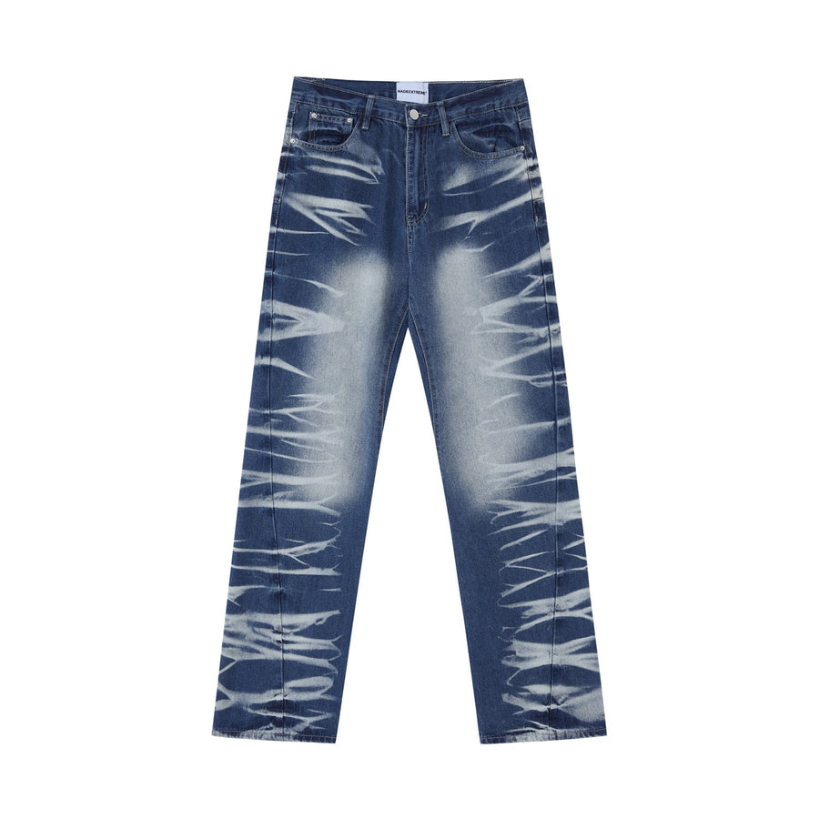 Men's Streetwear Ripped Wash Denim Jeans