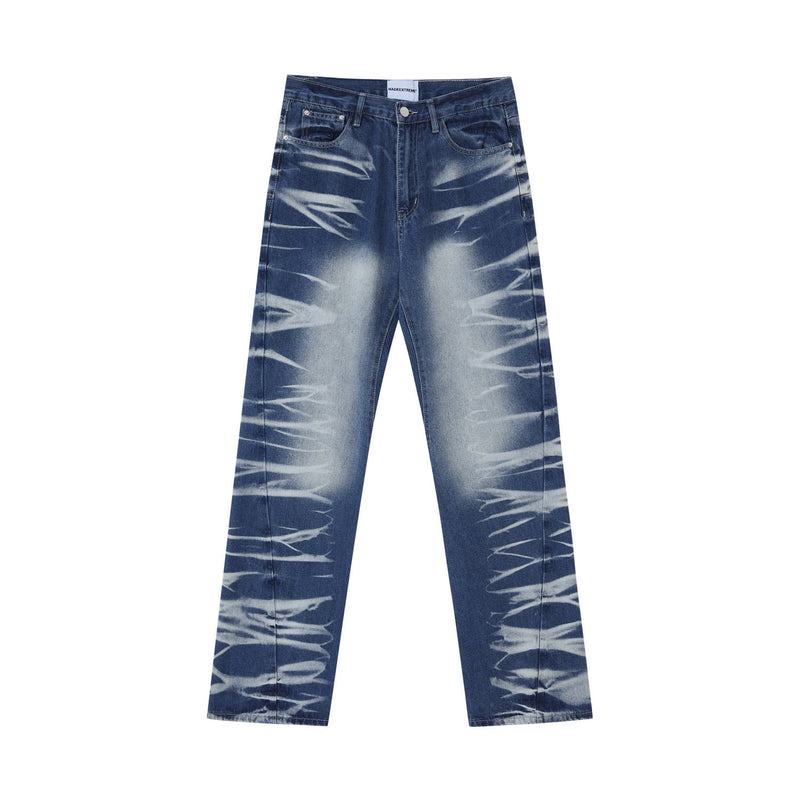Men's Streetwear Ripped Wash Denim Jeans