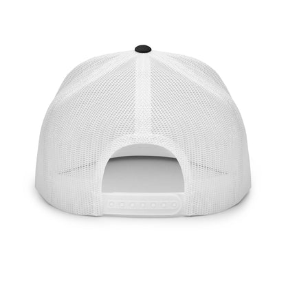 White mesh trucker hat featured in Men’s Trucker Cap Black product display