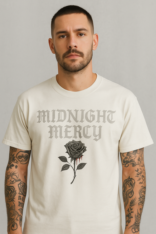 Midnight Mercy Gothic Rose Tee — hover