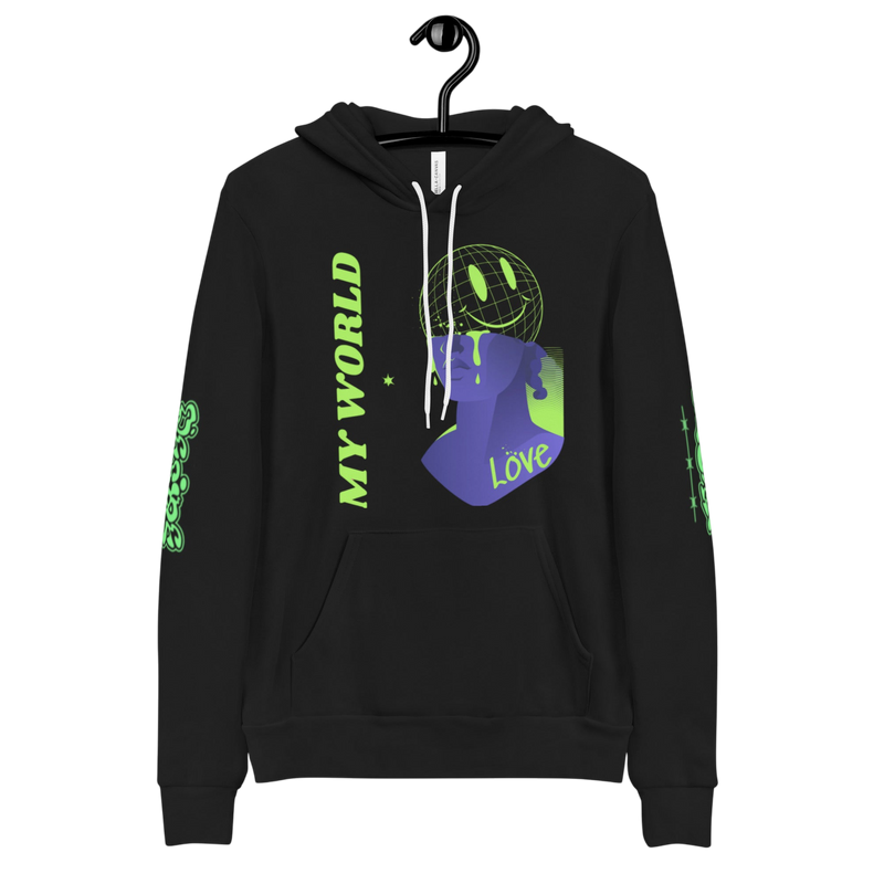My World Love Graphic Hoodie - Black