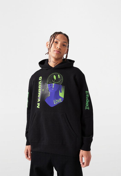 My World Love Graphic Hoodie - Black - hover