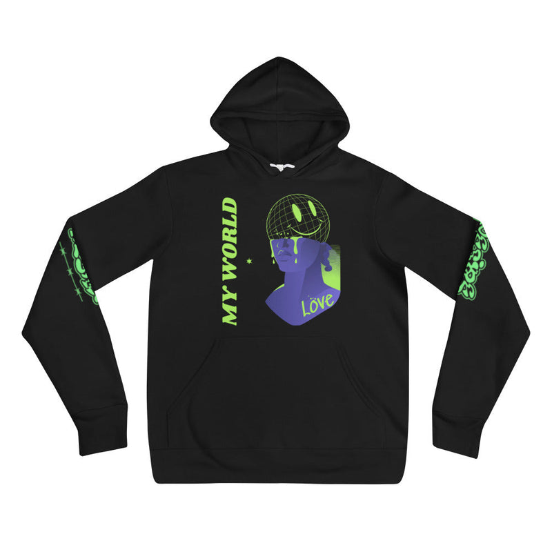 My World Love Graphic Hoodie - Black