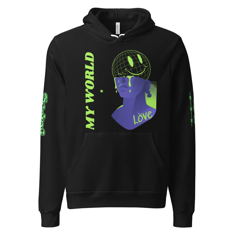 My World Love Graphic Hoodie - Black