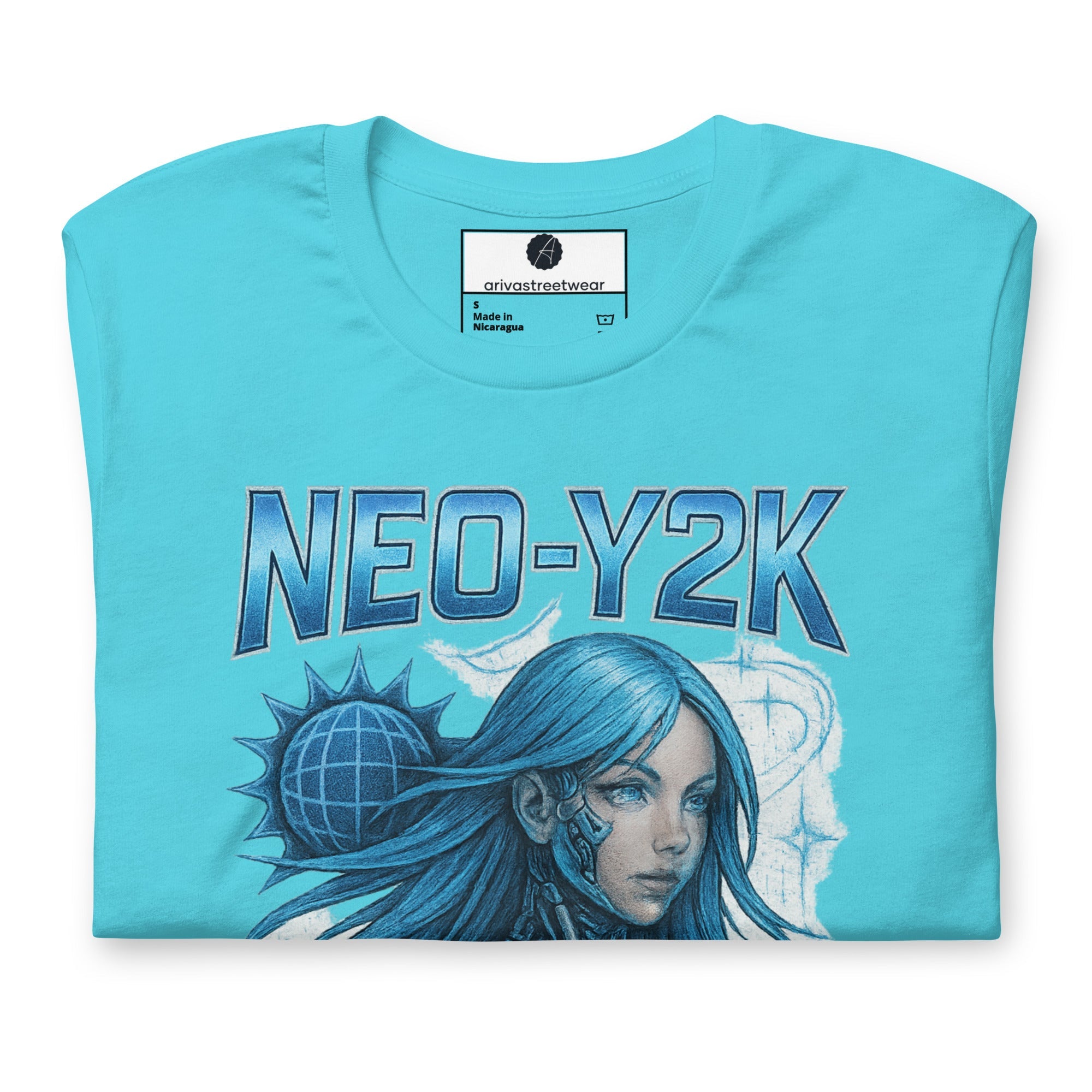 Neo-Y2K Cyber Siren Tee – System Online Electric Blue