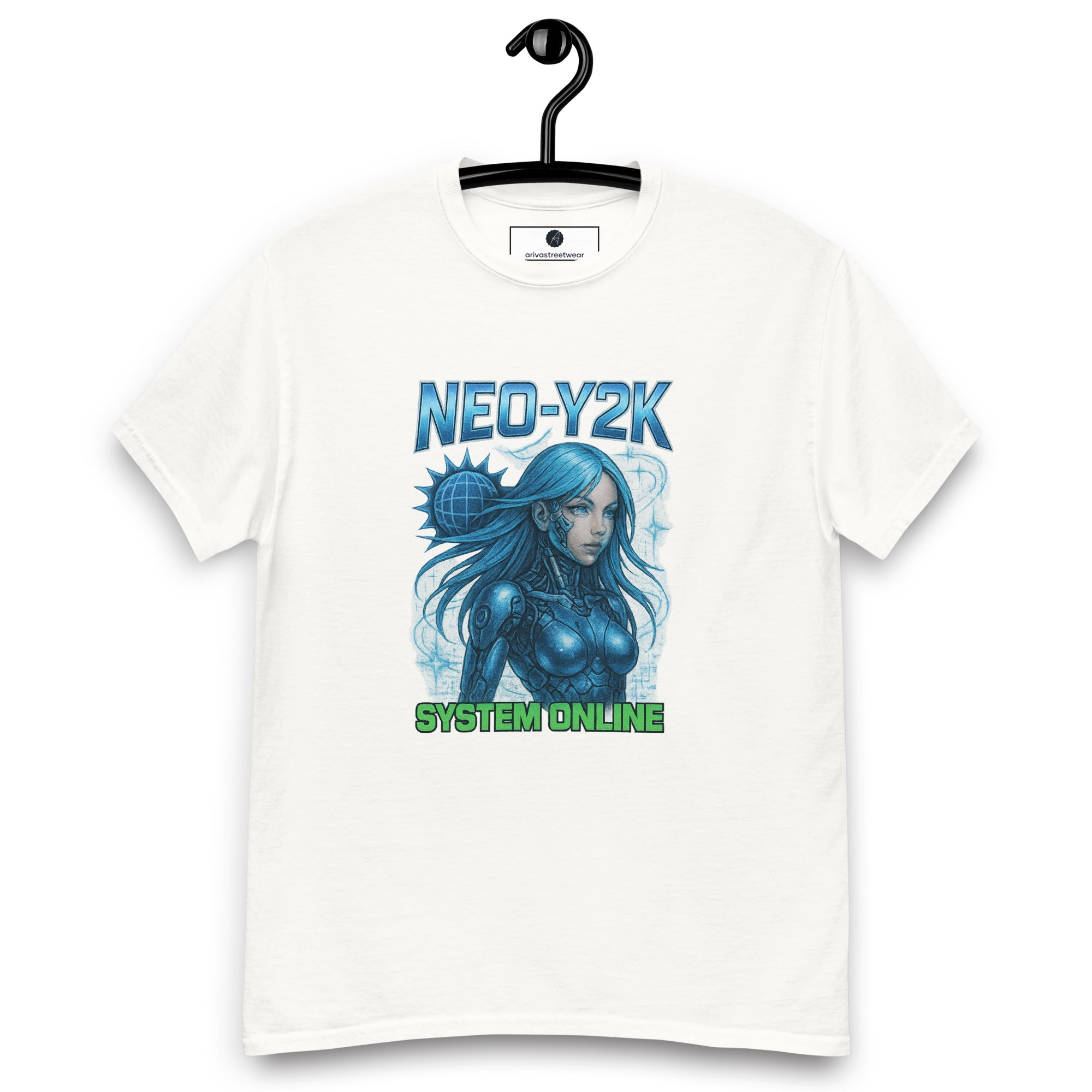 Neo-Y2K Cyber Siren Tee – System Online White