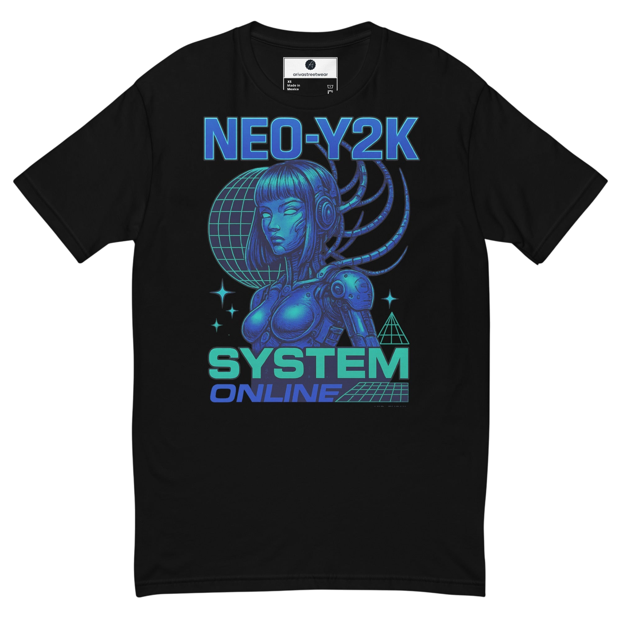 Neo-Y2K Cyberpunk Bot Tee - XS