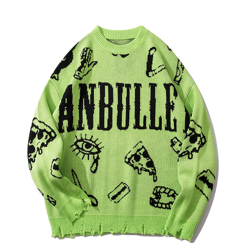 Neon Green Graphic Streetwear Sweater featuring a vibrant green graphic design