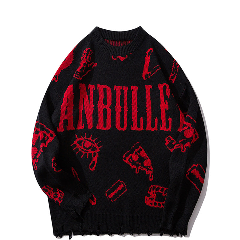 Neon Green Graphic Streetwear Sweater