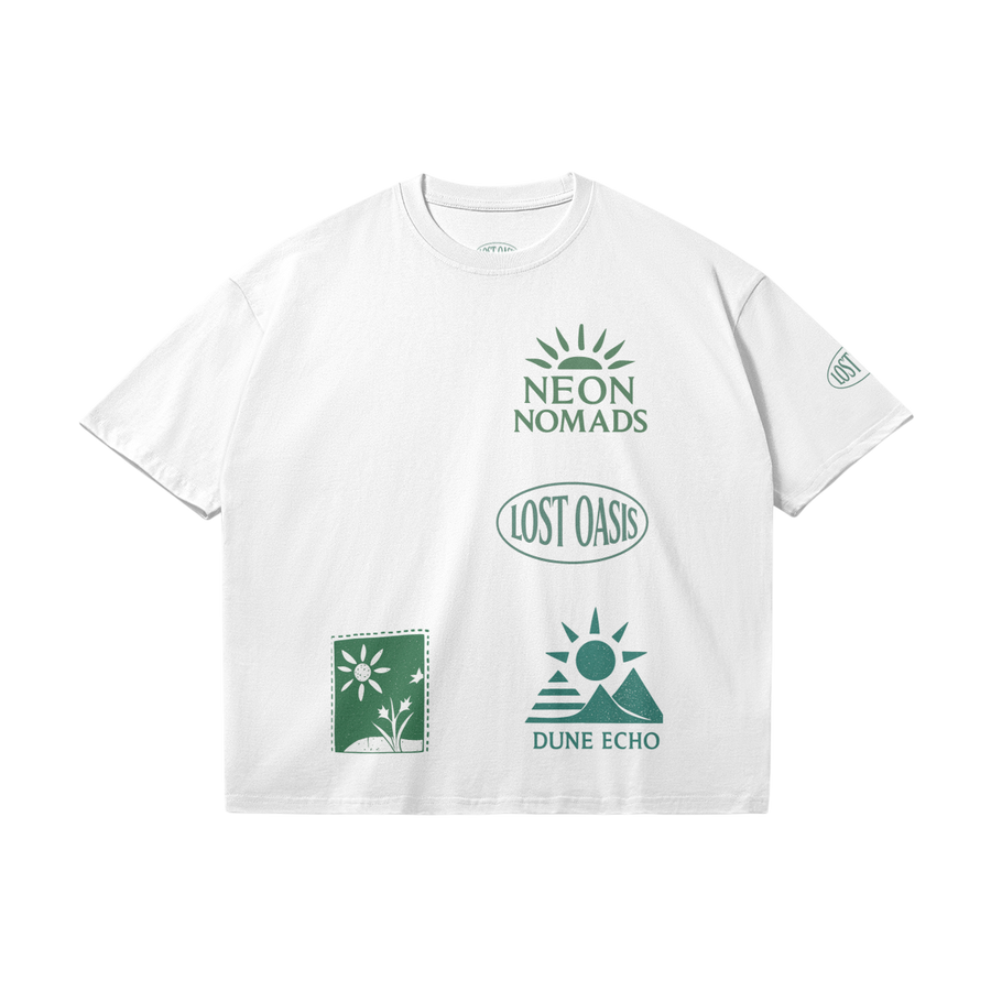 Neon Nomads White Graphic T-Shirt
