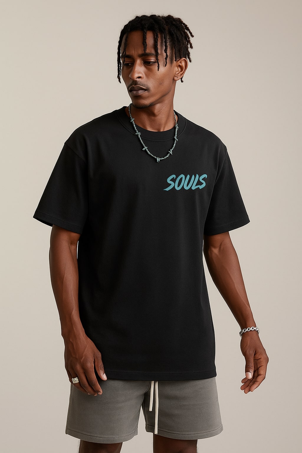 NEON SOULS Graphic Streetwear T-Shirt - Black