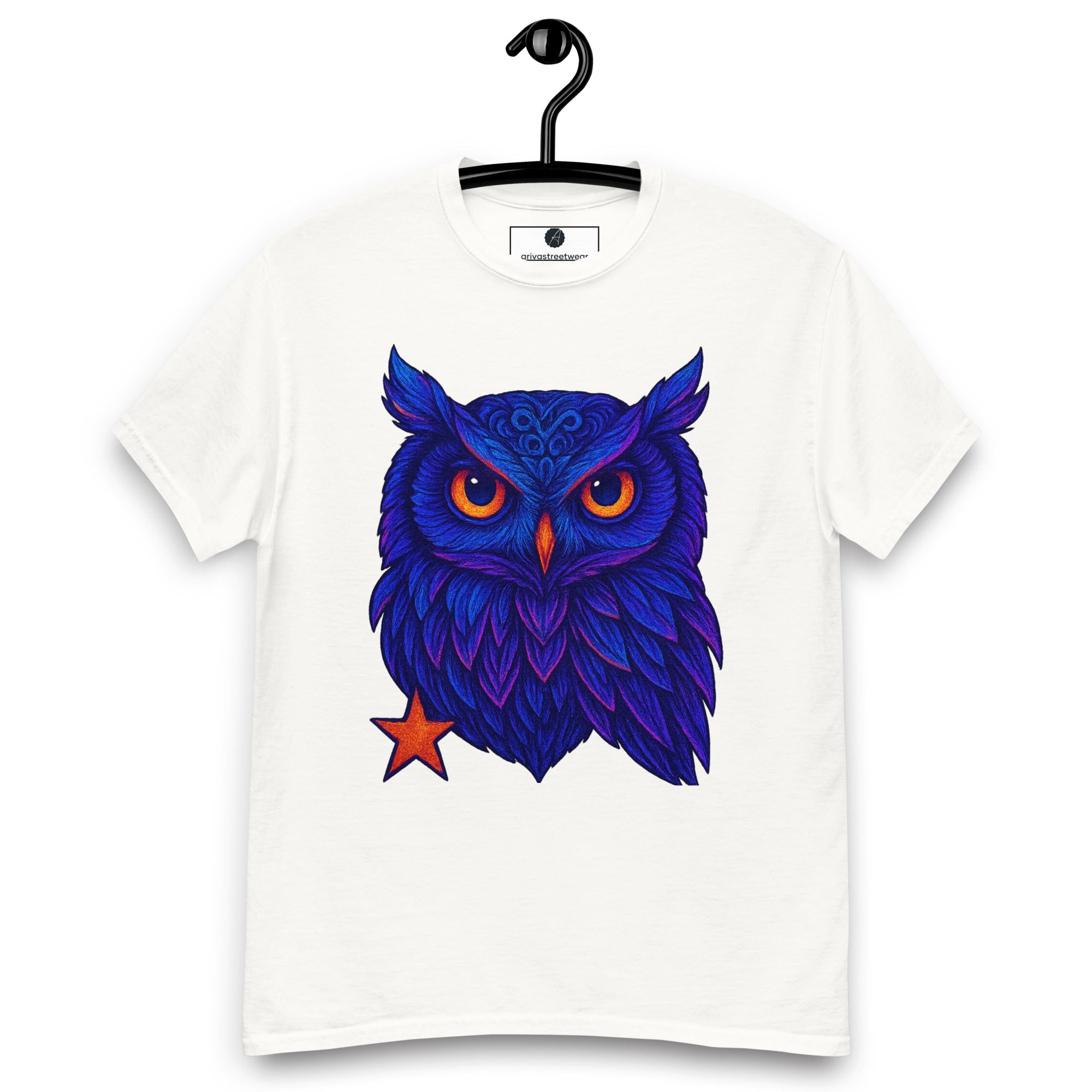 Neon Wisdom: Psychedelic Owl T-Shirt