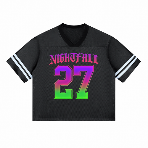 Nightfall 27 Neon Gradient Streetwear Jersey Tee Black / S