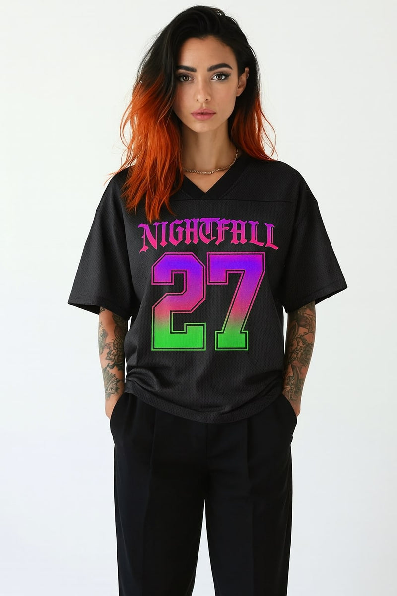 Nightfall 27 Neon Gradient Streetwear Jersey Tee