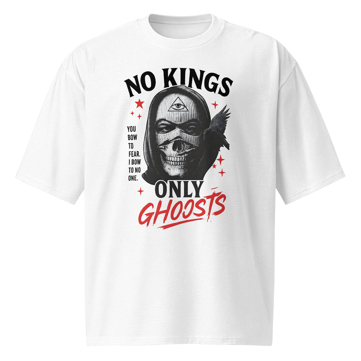No Kings Only Ghosts White Graphic Tee