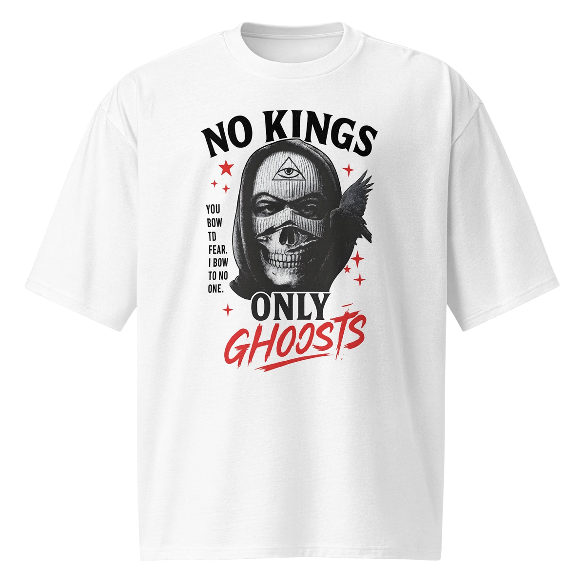 No Kings Only Ghosts White Graphic Tee