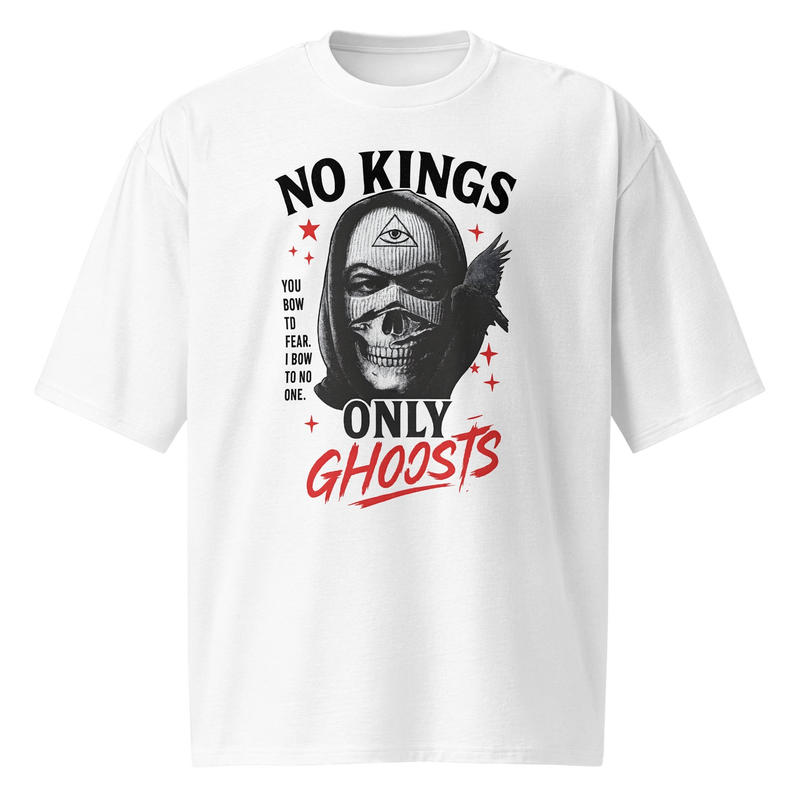 No Kings Only Ghosts White Graphic Tee