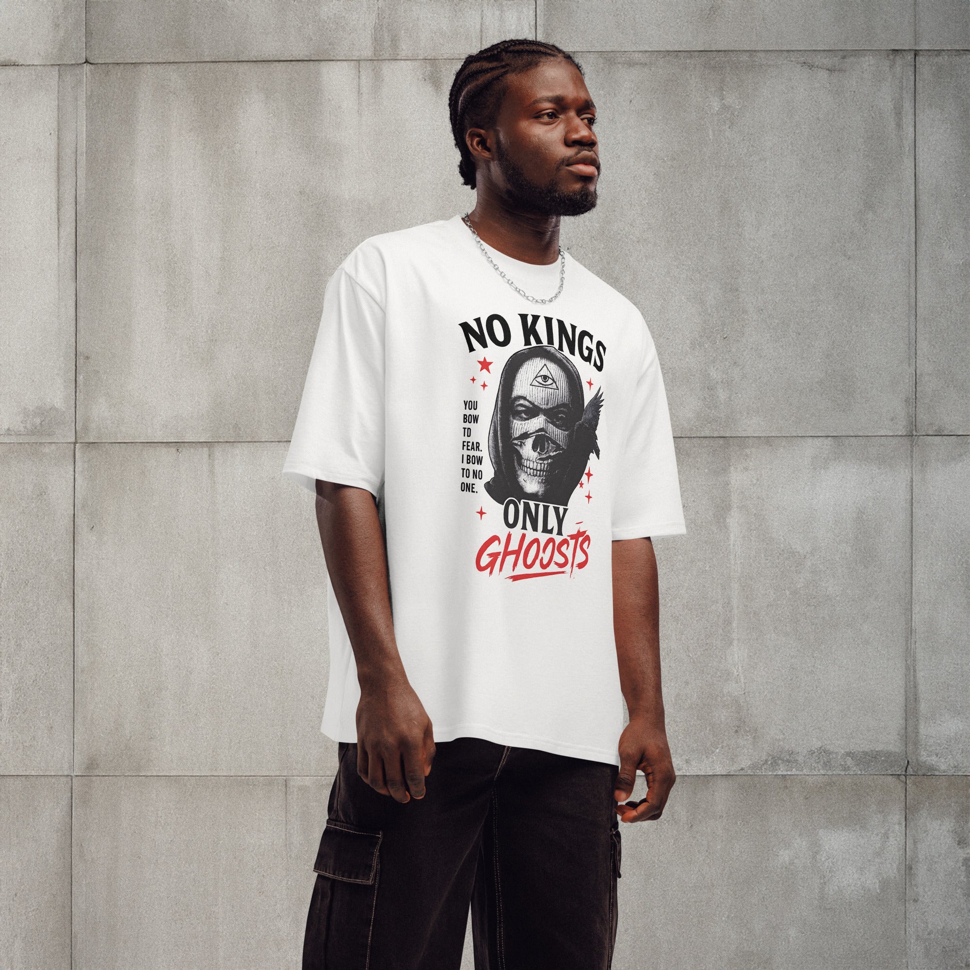 No Kings Only Ghosts White Graphic Tee