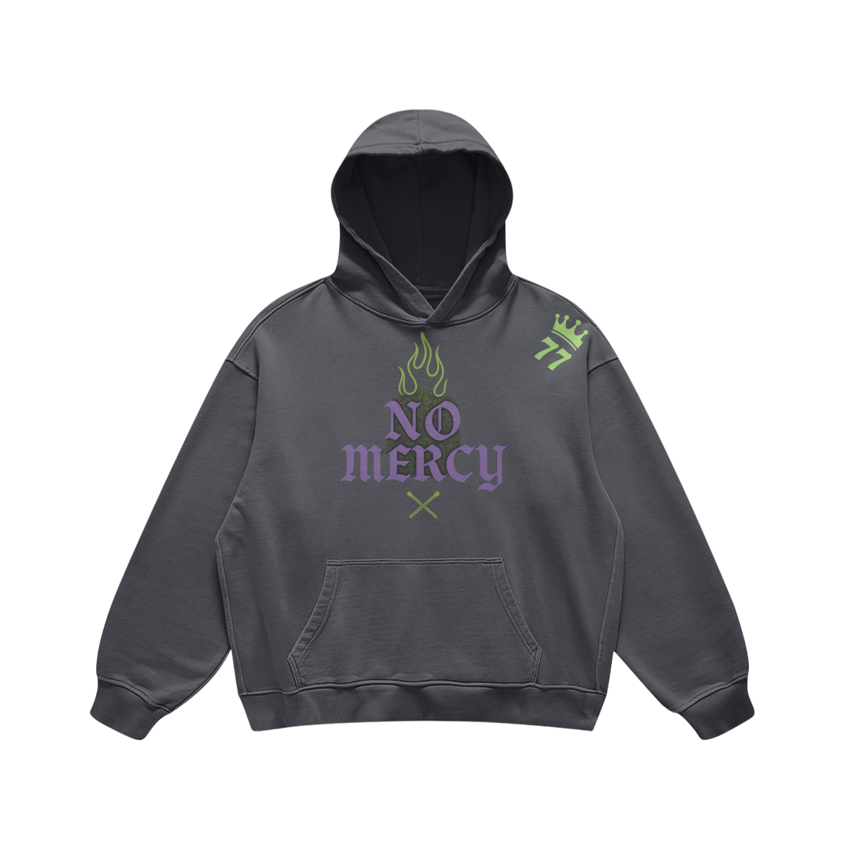 No Mercy 77 Crown Hoodie - CARBON GRAY - Carbon Gray / S