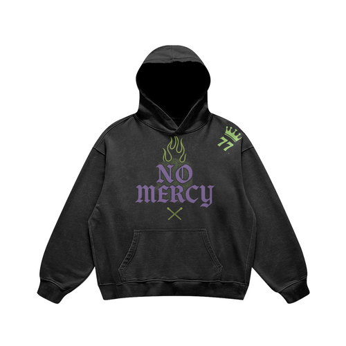 No Mercy 77 Crown Hoodie - FADED BLACK - Faded Black / S