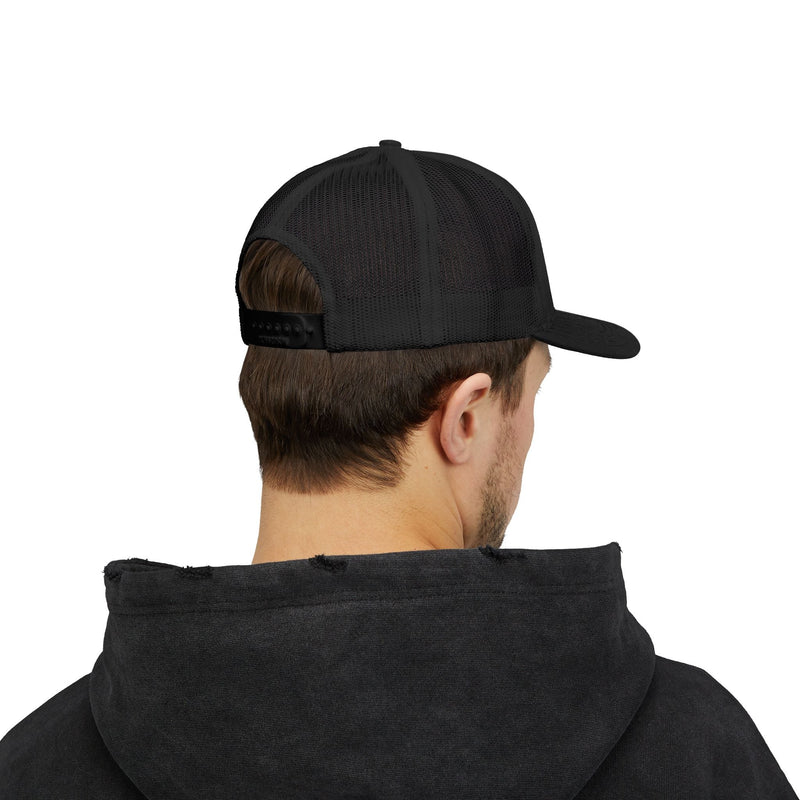 No Saints Black Snapback Trucker Cap