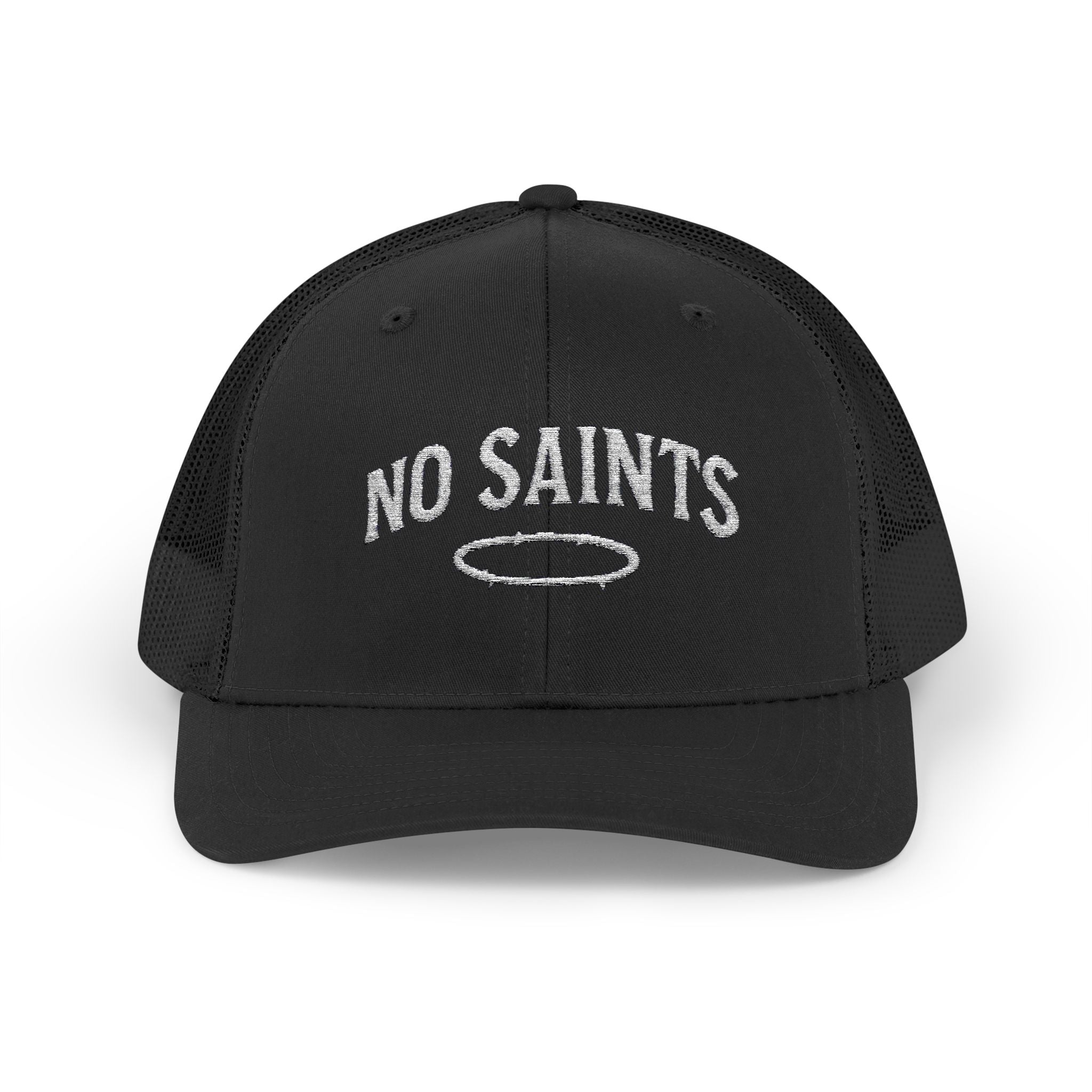 No Saints Black Snapback Trucker Cap - Black / One size