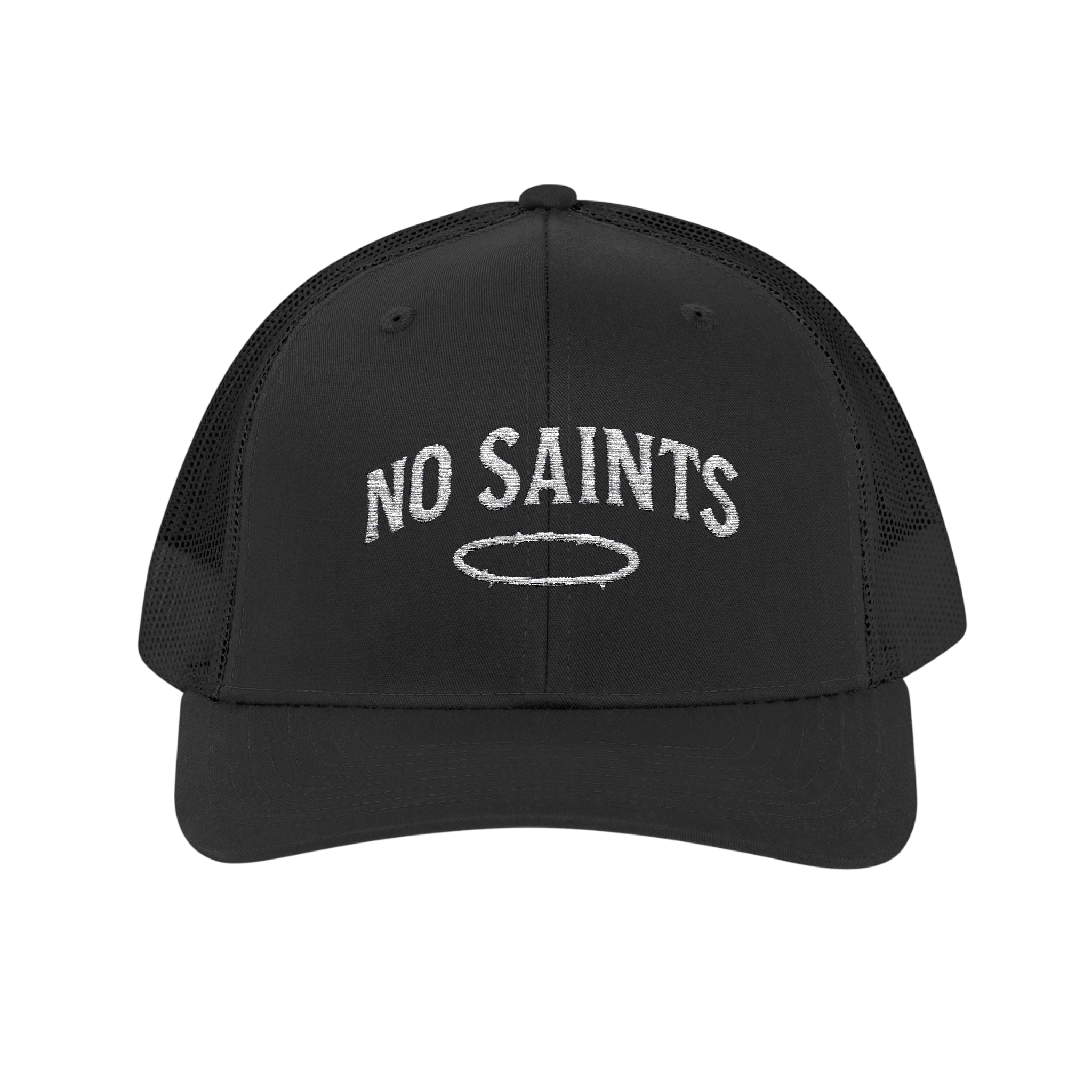 No Saints Black Snapback Trucker Cap - Black / One size