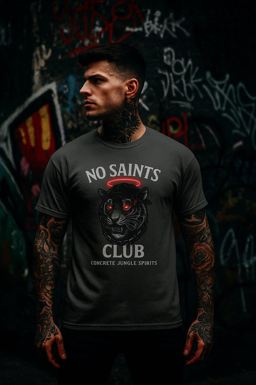 No Saints Club™ ’Concrete Jungle Spirits’ Streetwear Tee - Grey — hover