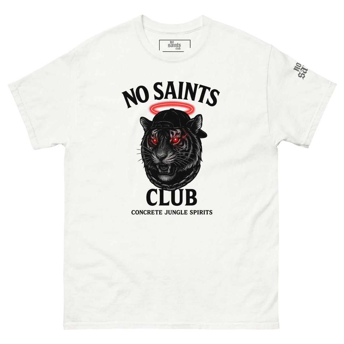 No Saints Club™ ’Concrete Jungle Spirits’ Streetwear Tee – White - S