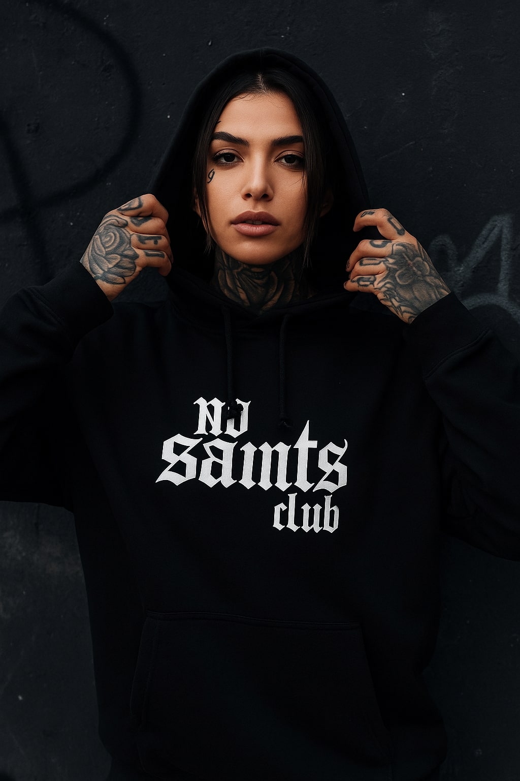 No Saints Club Fleece Hoodie - Black